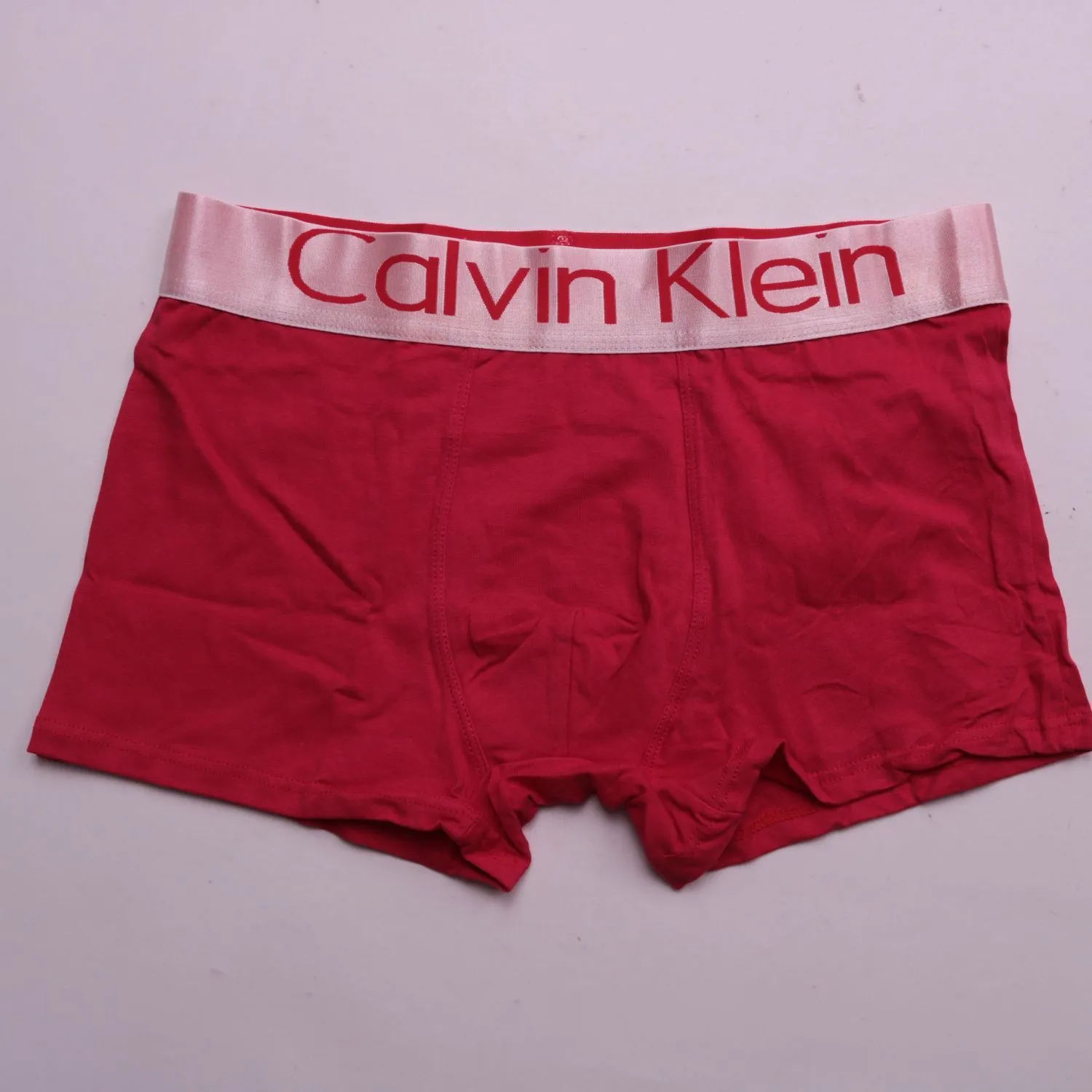 Красные трусы-боксеры Calvin Klein с широким поясом, размер 54 (XL)